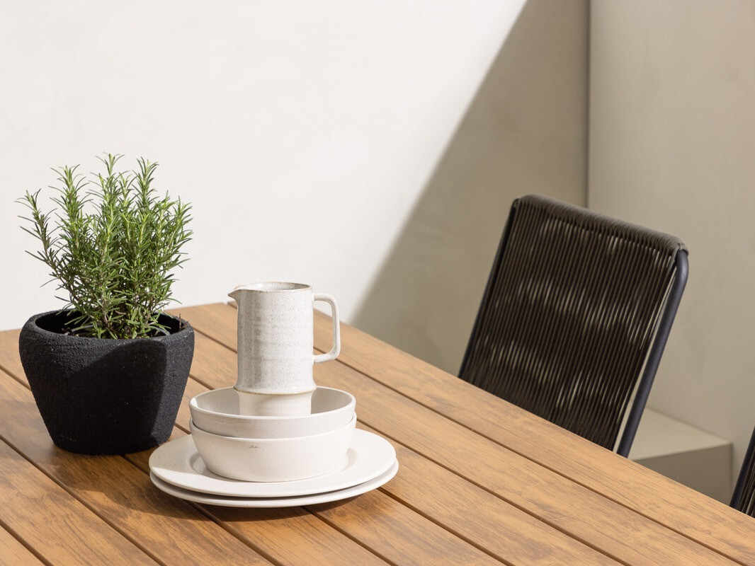 Conjunto de mesa e cadeiras Dallas 3913 (Preto + Cinzento escuro)