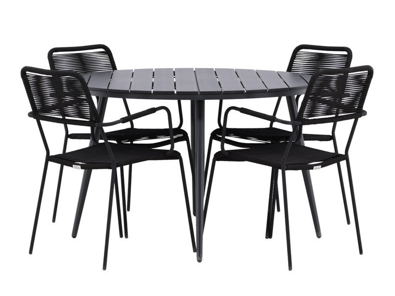 Conjunto de mesa e cadeiras Dallas 3924 (Preto)