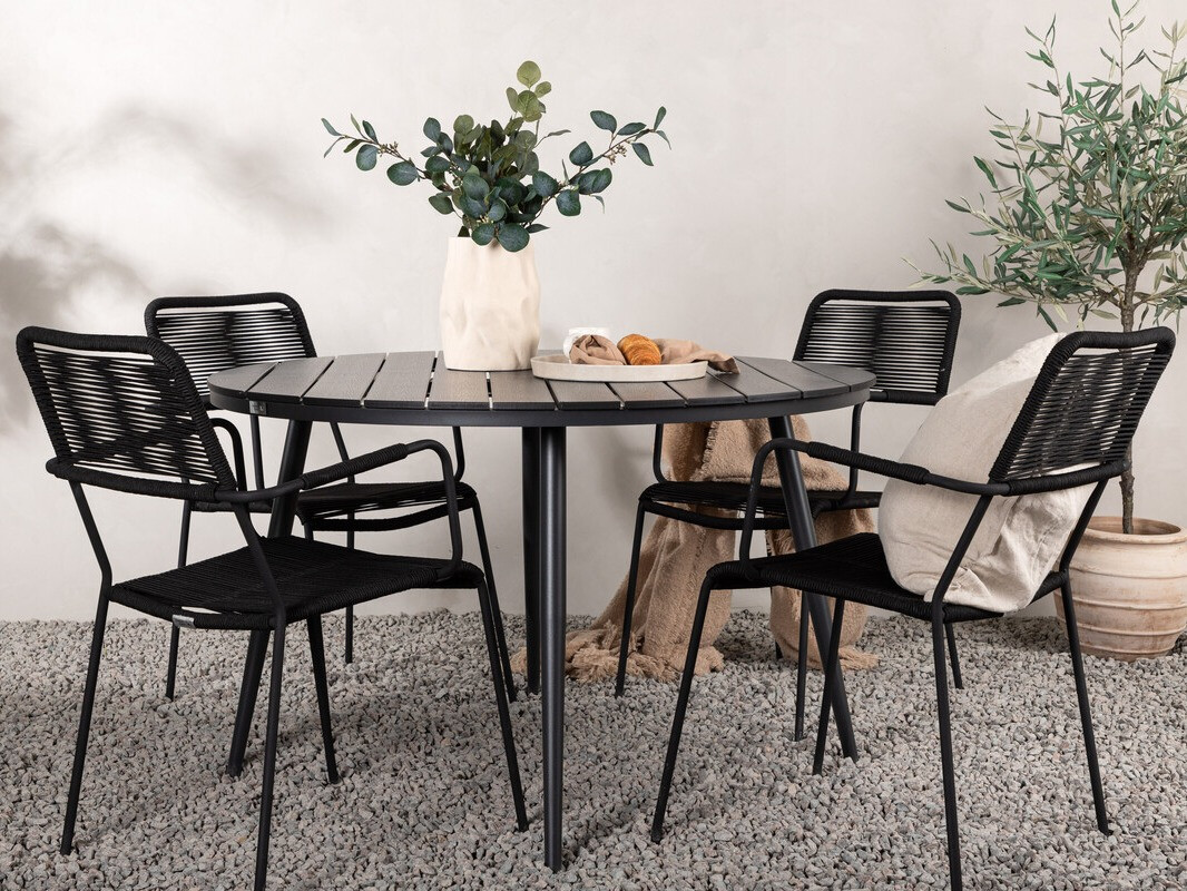 Conjunto de mesa e cadeiras Dallas 3924 (Preto)