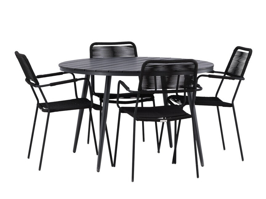 Conjunto de mesa e cadeiras Dallas 3924 (Preto)