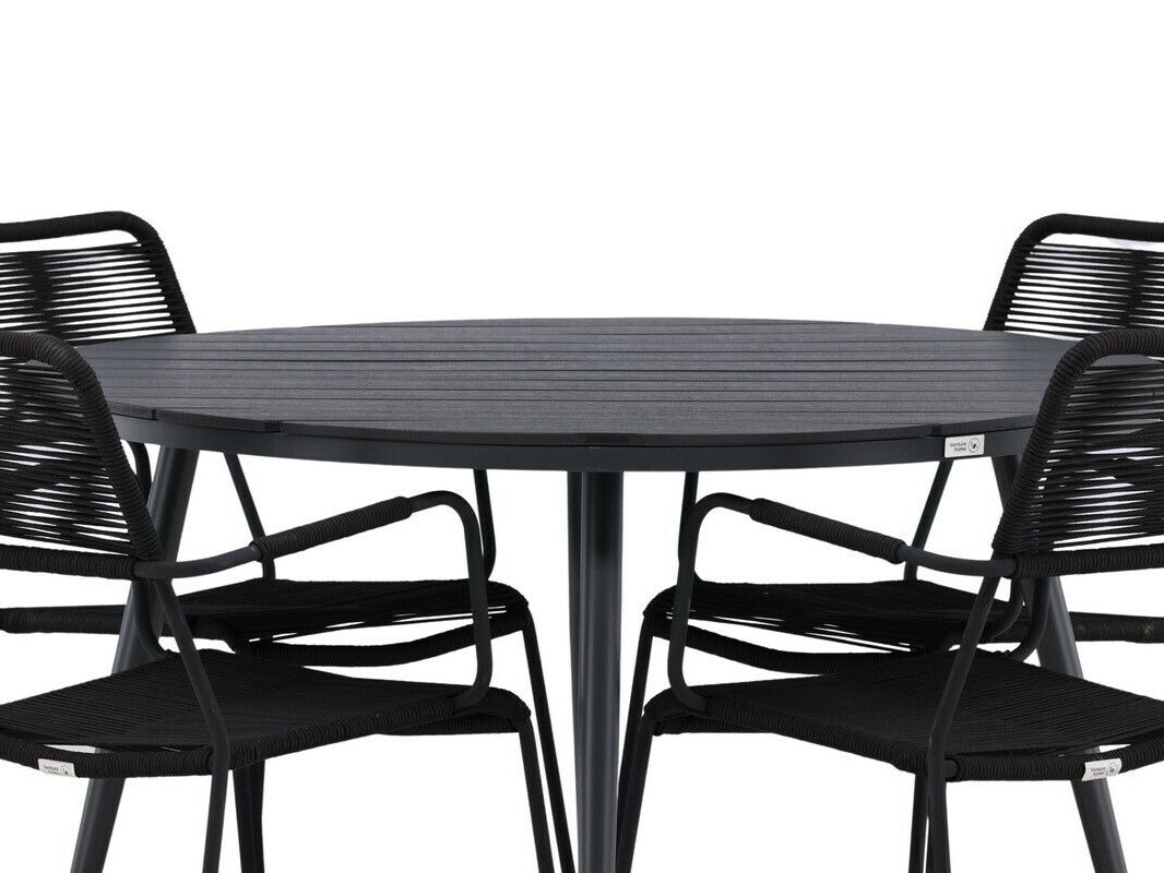 Conjunto de mesa e cadeiras Dallas 3924 (Preto)