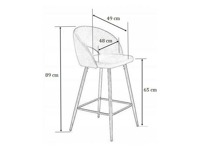 Banco de bar Houston 881 (Bege + Preto)
