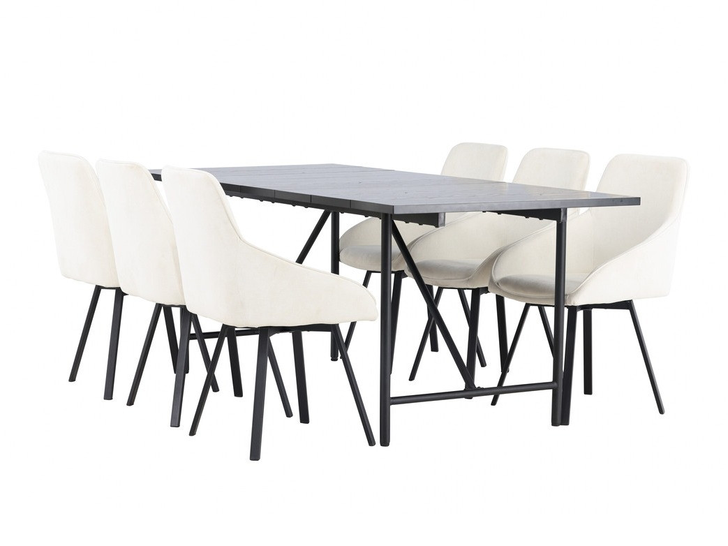 Conjunto para refeições Dallas 3963 (Branco + Preto)