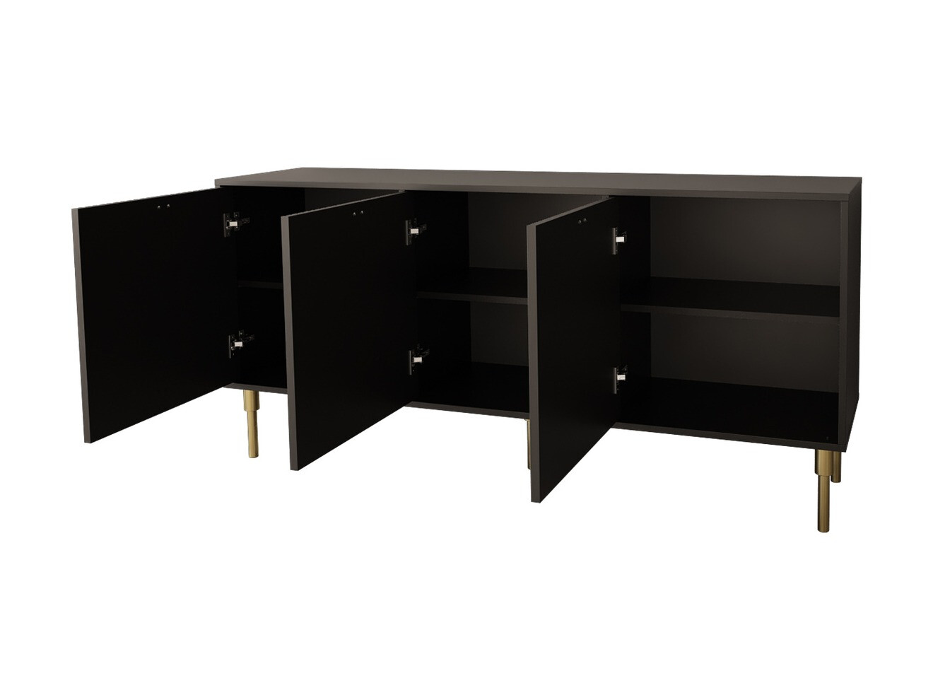 Conjunto para sala de estar Merced 123 (Preto + Dourado)