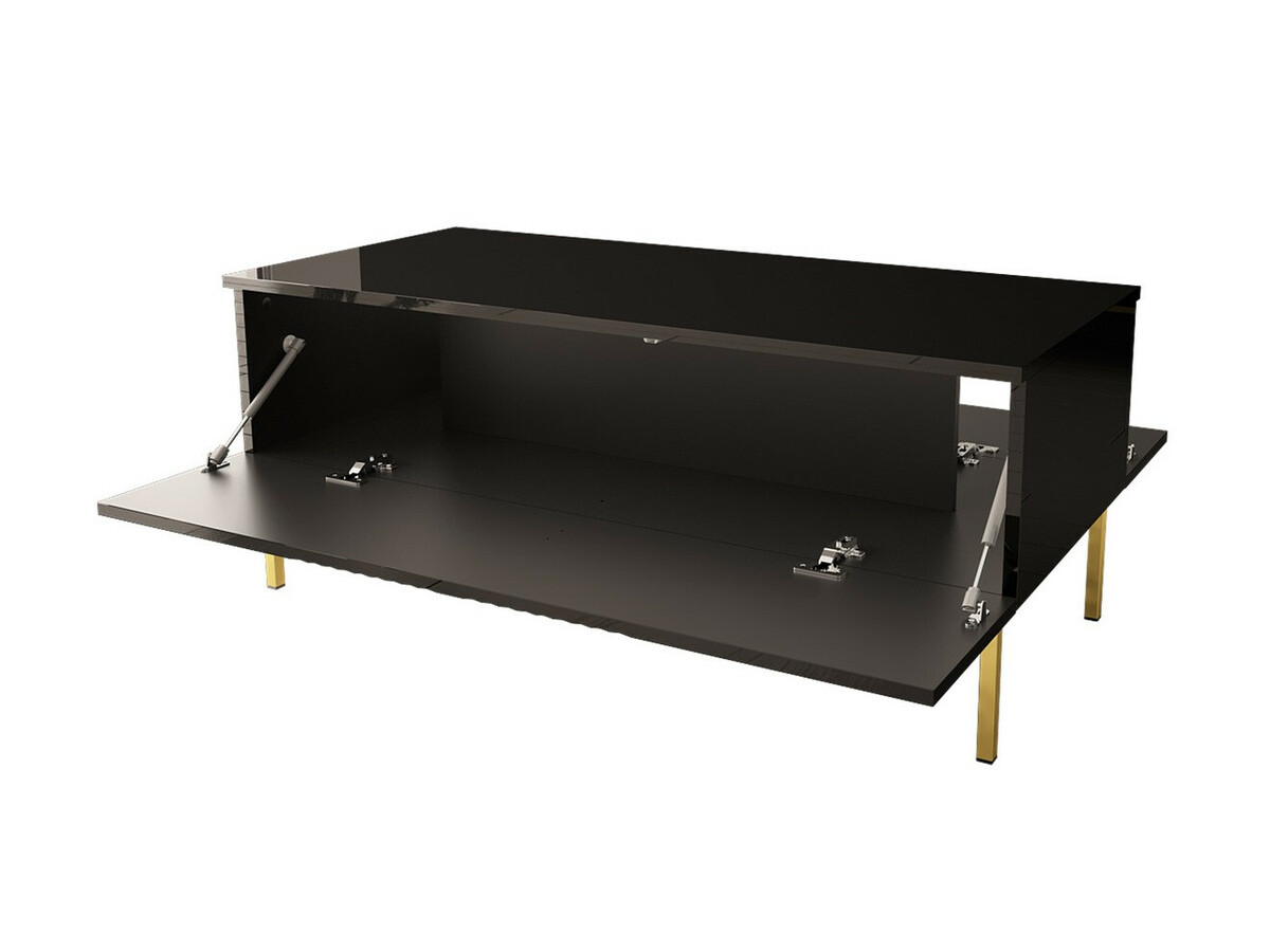 Mesa de centro Levelbu 100 (Preto + Preto brilhante)