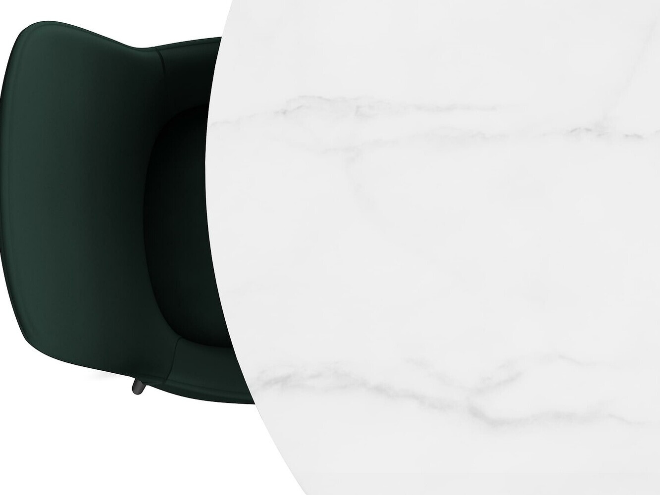 Conjunto para refeições Chicago 1922 (Marmore branco + Preto)