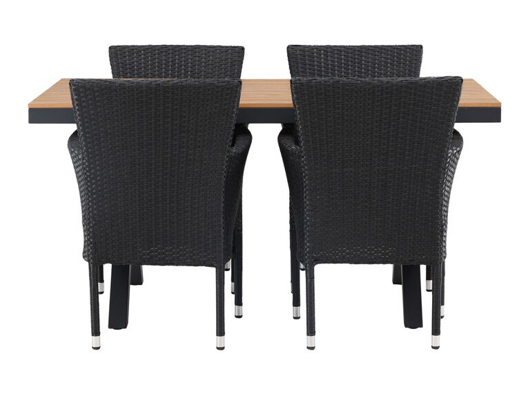 Conjunto de mesa e cadeiras Dallas 4034 (Preto + Cinzento)