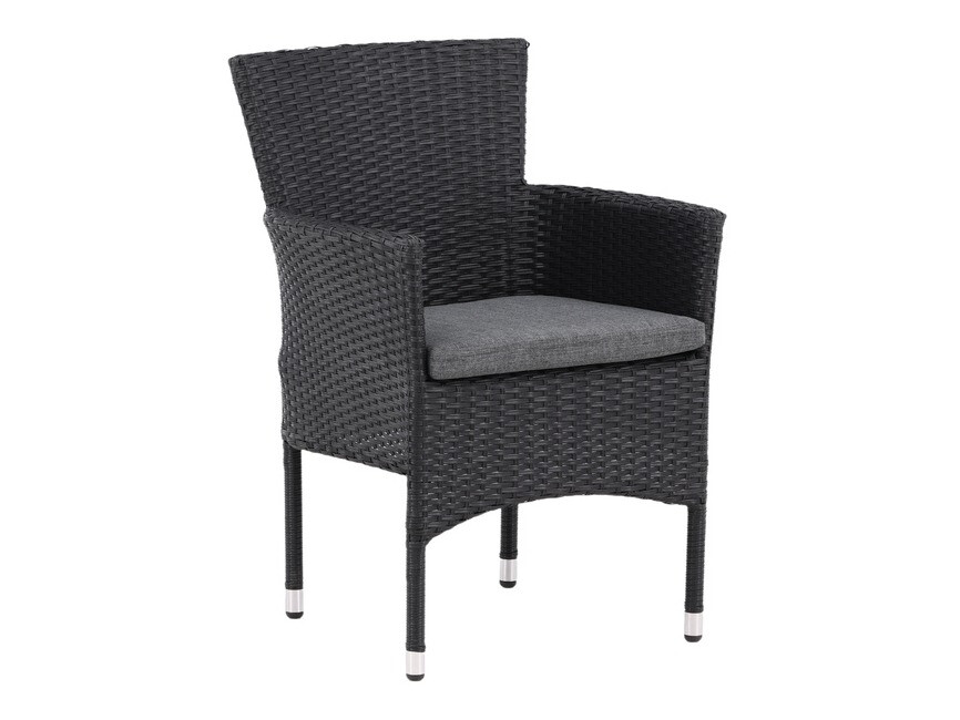 Conjunto de mesa e cadeiras Dallas 4034 (Preto + Cinzento)