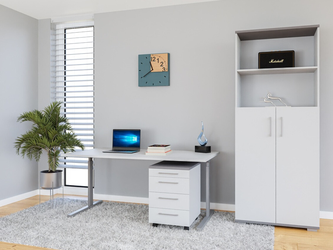 Conjunto de escritório Lartesi 112 (Grafite + Cinzento claro)