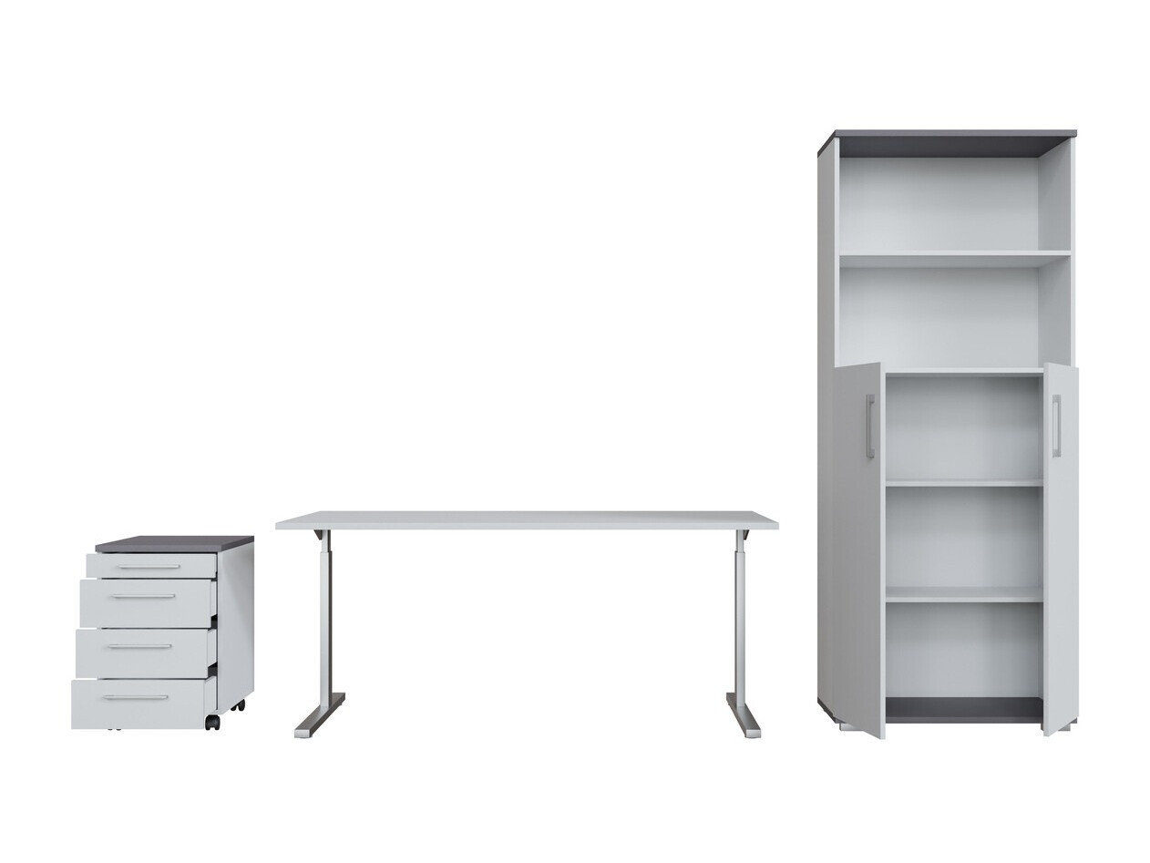 Conjunto de escritório Lartesi 112 (Grafite + Cinzento claro)