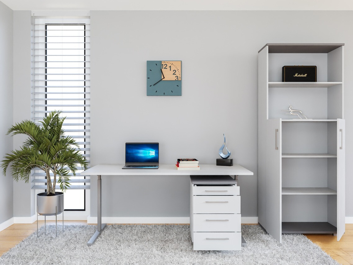 Conjunto de escritório Lartesi 112 (Grafite + Cinzento claro)