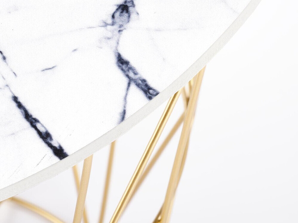 Mesa de centro Houston 1454 (Dourado + Marmore branco)