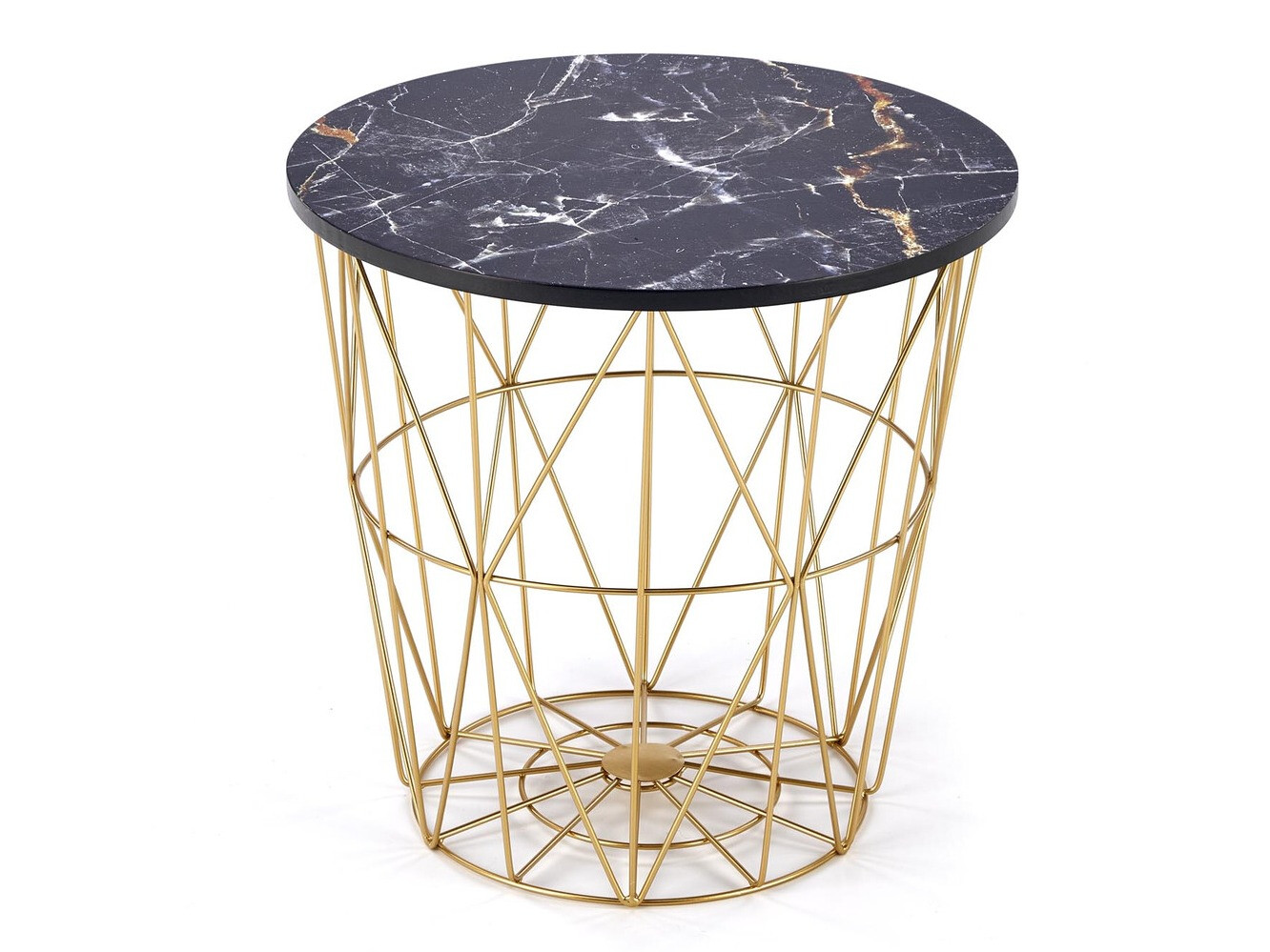 Mesa de centro Houston 1454 (Dourado + Mármore preto)