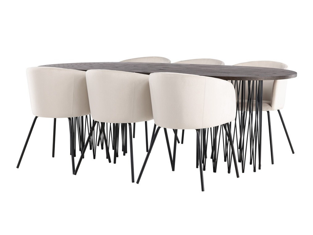 Conjunto para refeições Dallas 4063 (Creme + Preto)