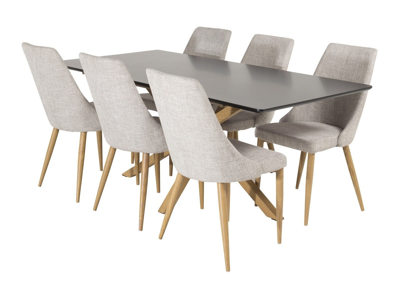 Conjunto para refeições Dallas 4070 (Preto + Carvalho)