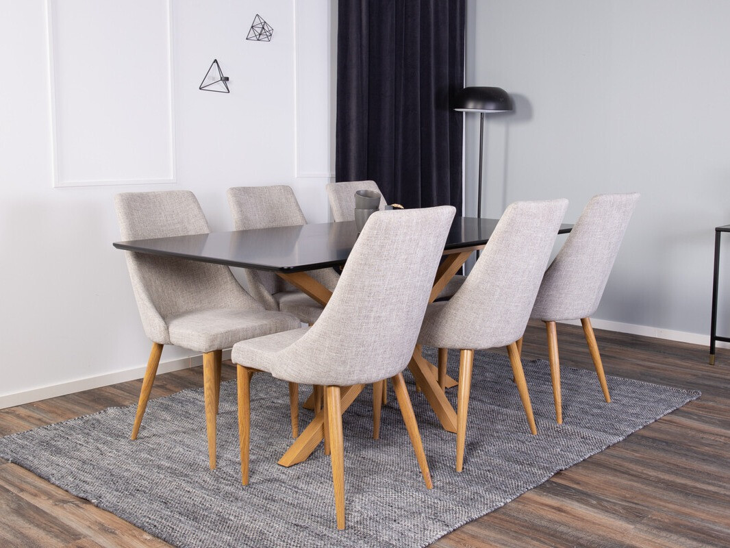 Conjunto para refeições Dallas 4070 (Preto + Carvalho)