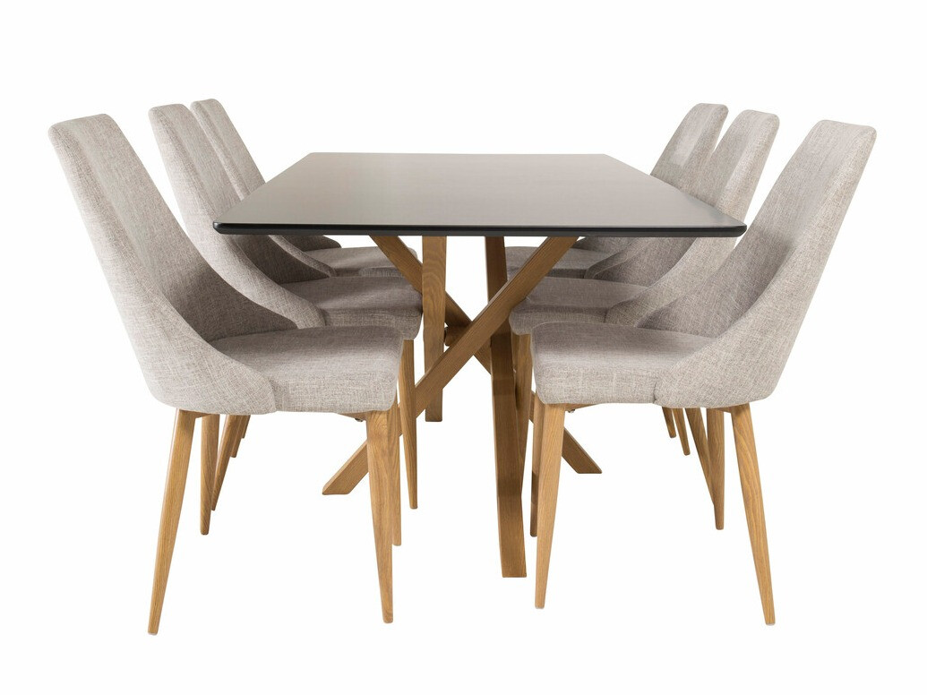 Conjunto para refeições Dallas 4070 (Preto + Carvalho)