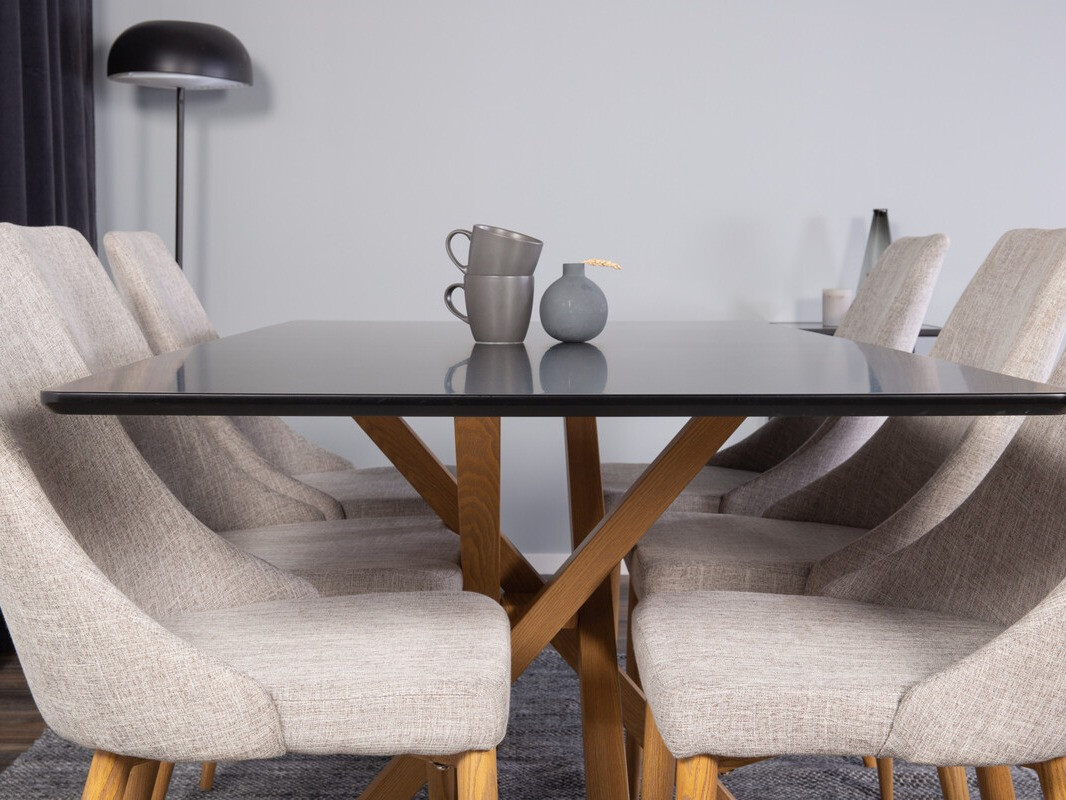 Conjunto para refeições Dallas 4070 (Preto + Carvalho)