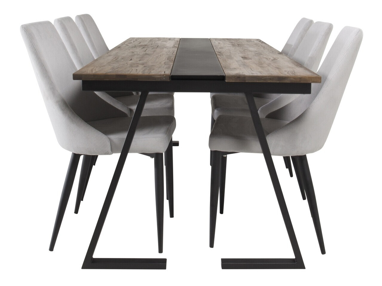 Conjunto para refeições Dallas 4074 (Cinzento claro + Preto)