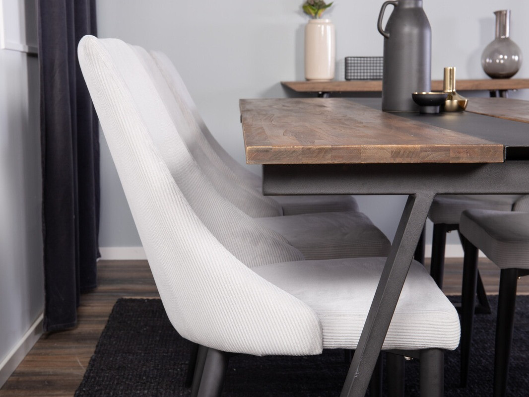 Conjunto para refeições Dallas 4074 (Cinzento claro + Preto)