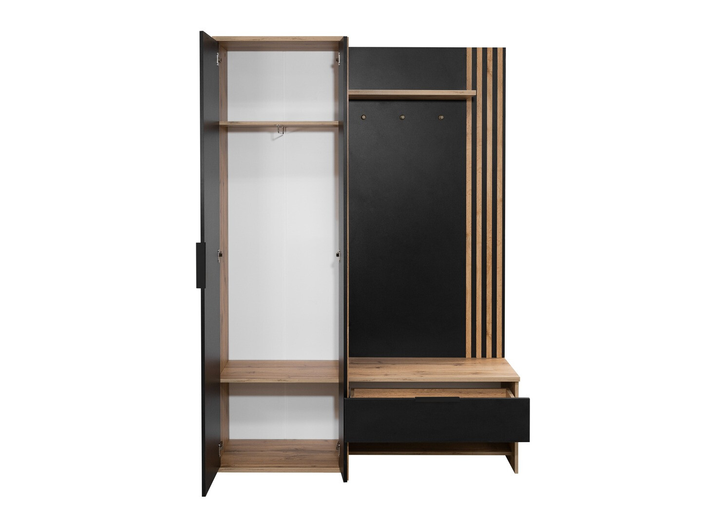 Conjunto para corredor Honolulu 161 (Preto + Carvalho wotan)