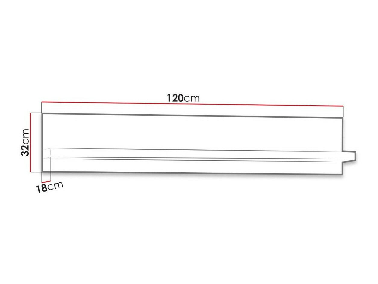 Estante de parede Fiomeri 118 (Carvalho santana)