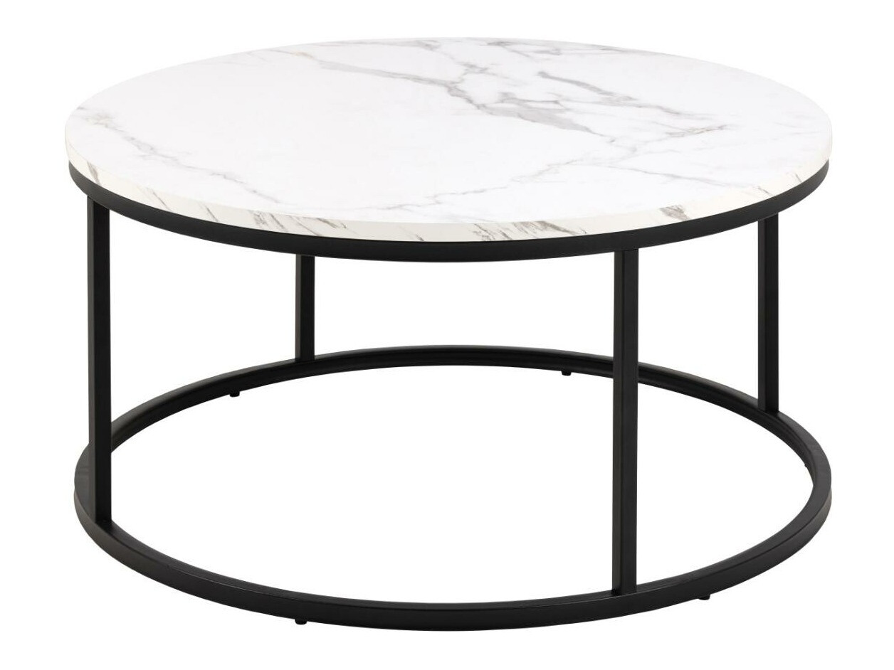 Mesa de centro Norsica 692 (Preto + Marmore branco)
