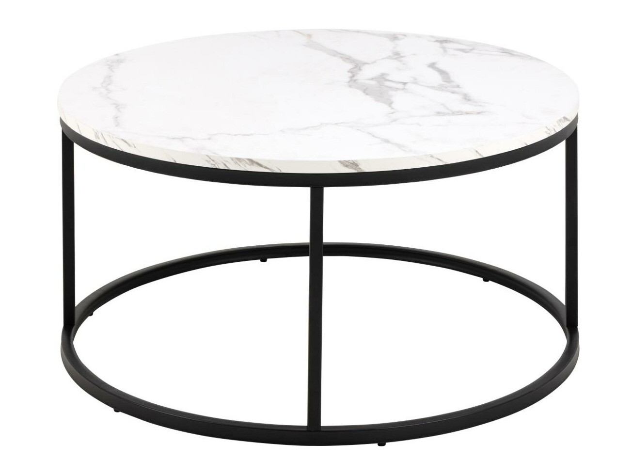 Mesa de centro Norsica 692 (Preto + Marmore branco)