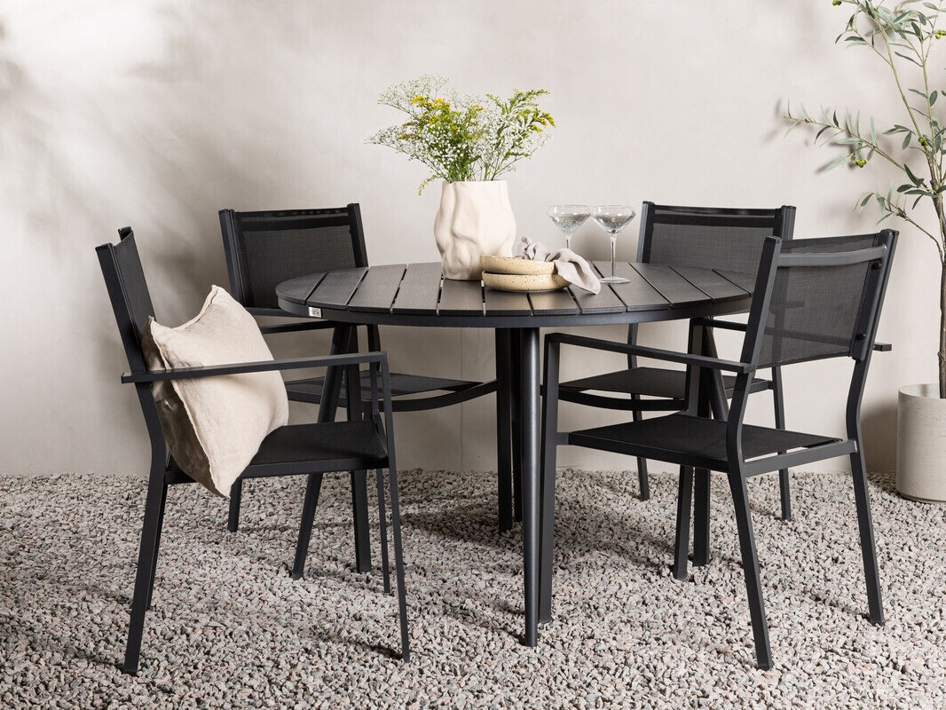 Conjunto de mesa e cadeiras Dallas 4088 (Preto)
