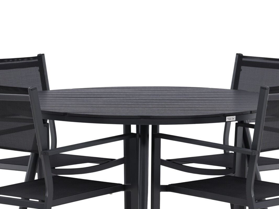 Conjunto de mesa e cadeiras Dallas 4088 (Preto)