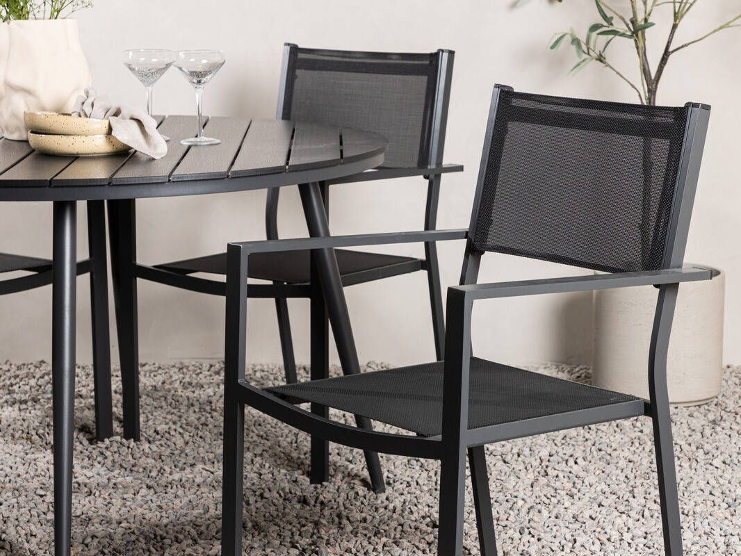 Conjunto de mesa e cadeiras Dallas 4088 (Preto)