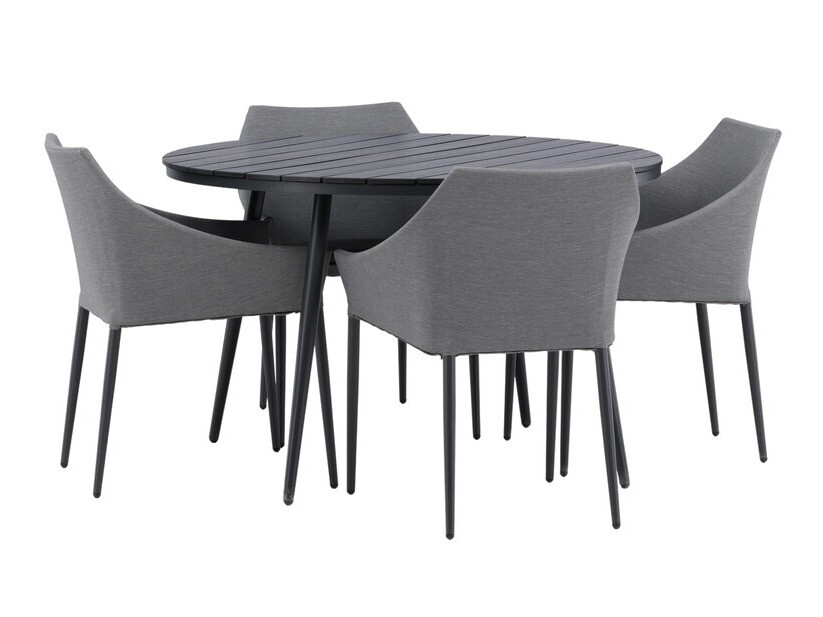 Conjunto de mesa e cadeiras Dallas 4089 (Preto + Cinzento)