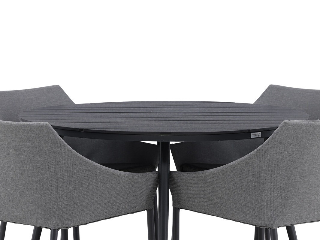 Conjunto de mesa e cadeiras Dallas 4089 (Preto + Cinzento)