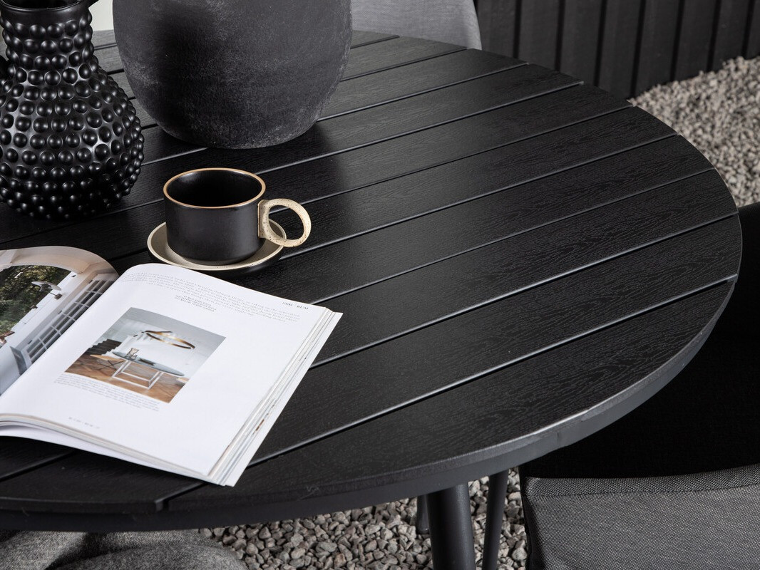 Conjunto de mesa e cadeiras Dallas 4089 (Preto + Cinzento)