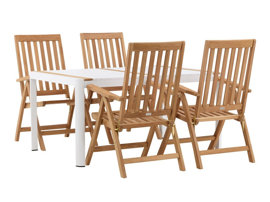 Conjunto de mesa e cadeiras Dallas 4090 (Branco + Castanho)