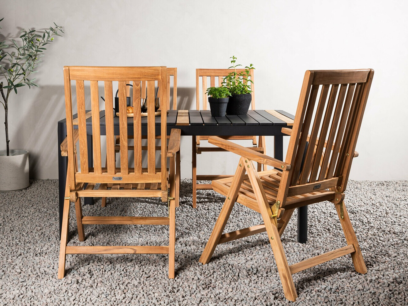 Conjunto de mesa e cadeiras Dallas 4090 (Preto + Castanho)