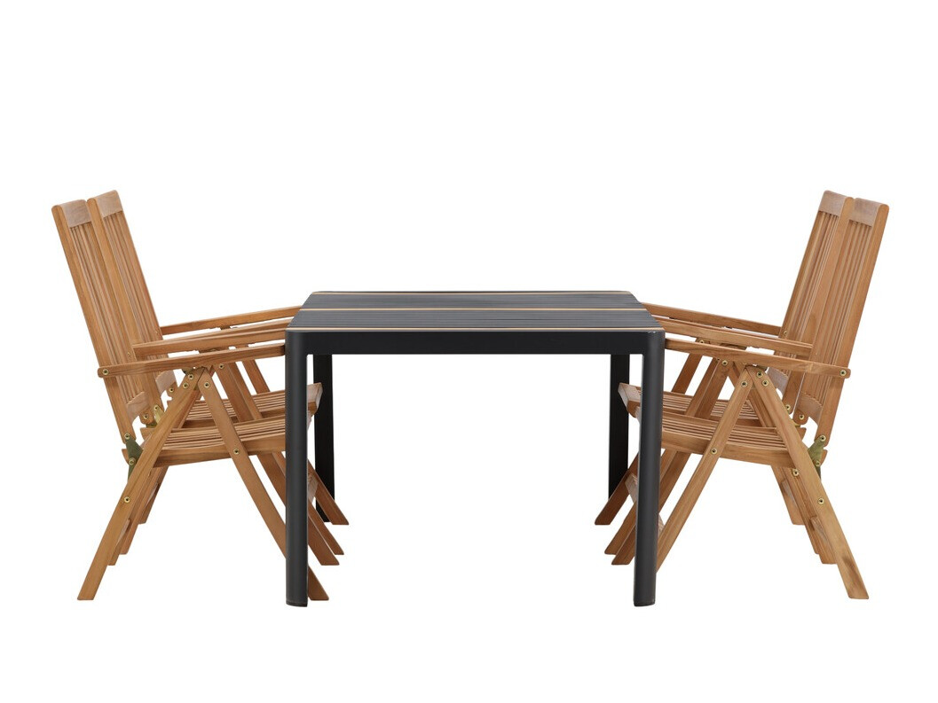 Conjunto de mesa e cadeiras Dallas 4090 (Preto + Castanho)