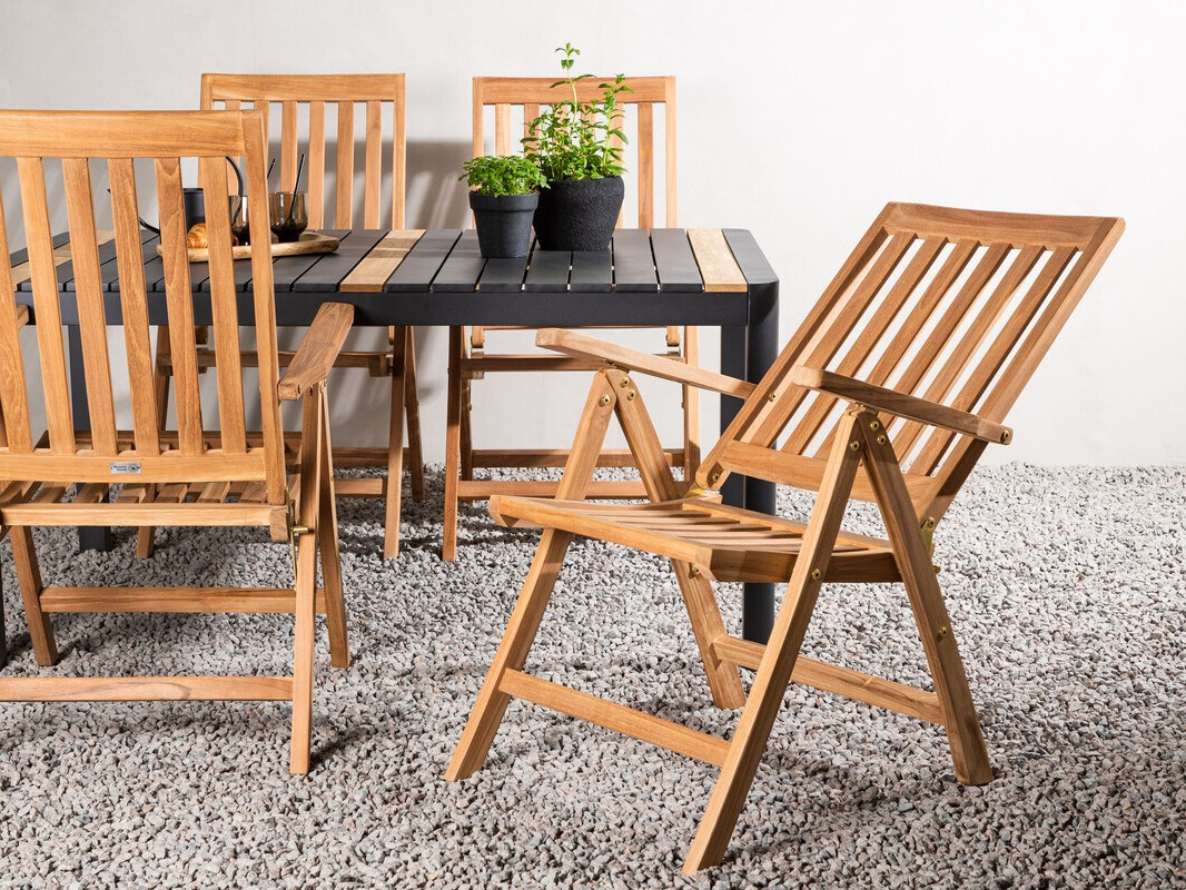 Conjunto de mesa e cadeiras Dallas 4090 (Preto + Castanho)