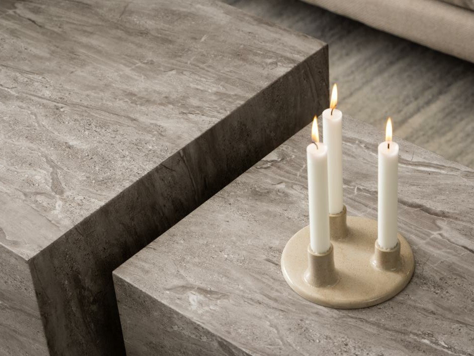 Conjunto de mesas de centro Norsica 894 (Cinzento mármore)