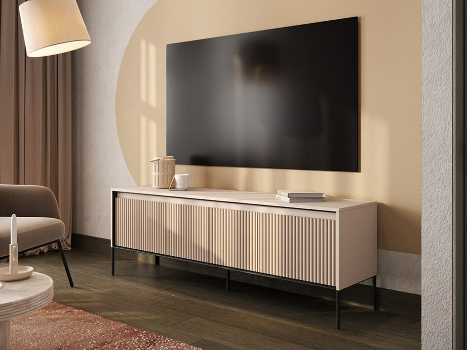 Móvel de TV Fernolu 104 (Bege + Preto)