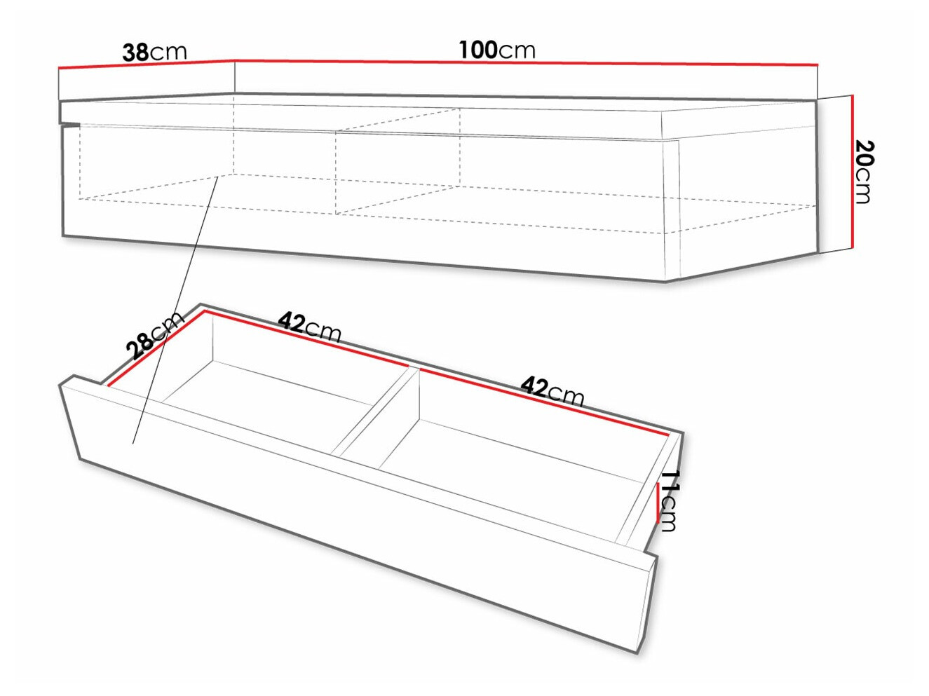 Toucador Delpher (Branco + Branco brilhante)