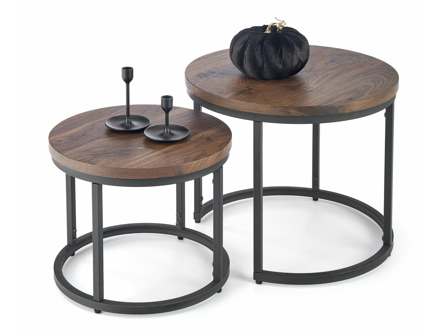 Conjunto de mesa de centro Houston 951 (Noz + Preto)