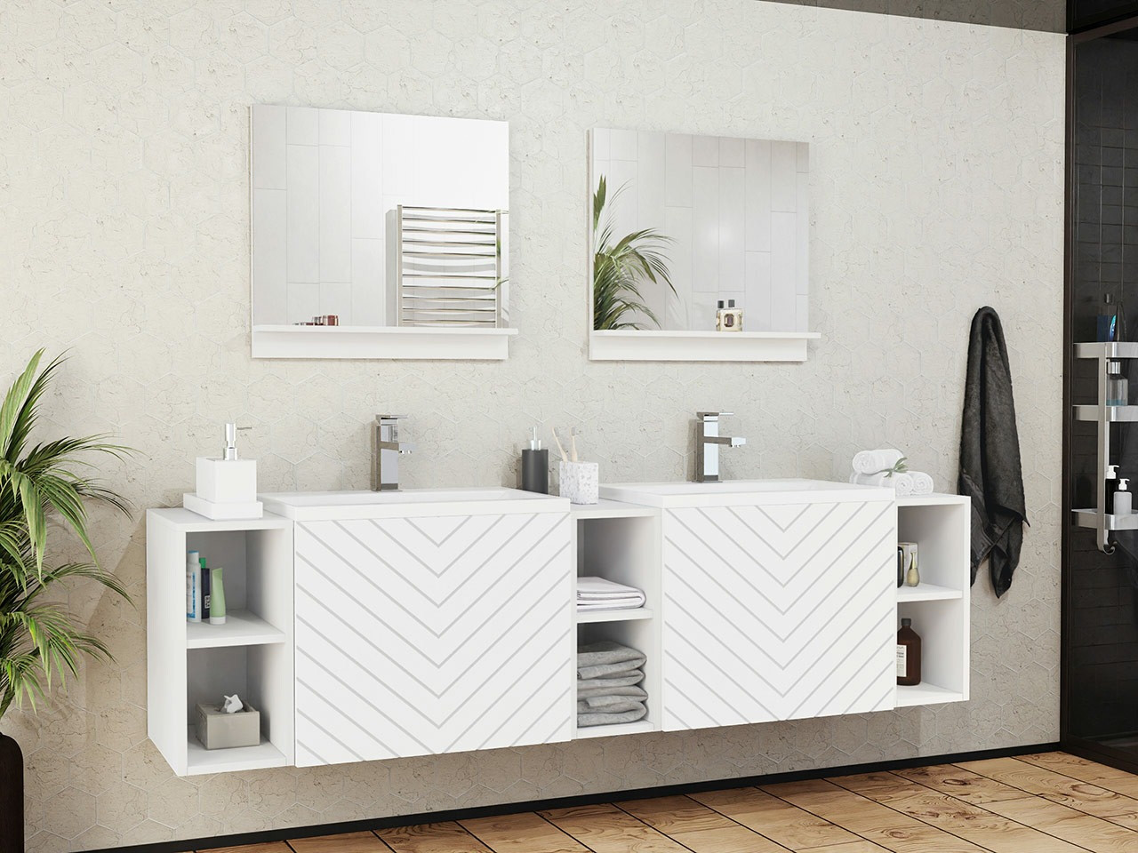 Conjunto para casa de banho Comfivo Delphinus IV (Branco)