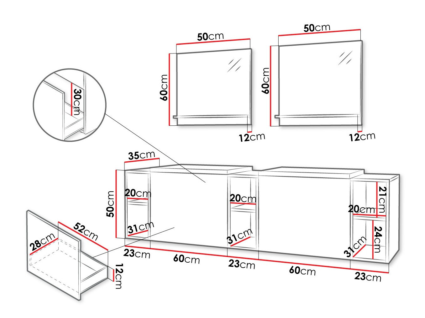 Conjunto para casa de banho Comfivo Delphinus IV (Branco)