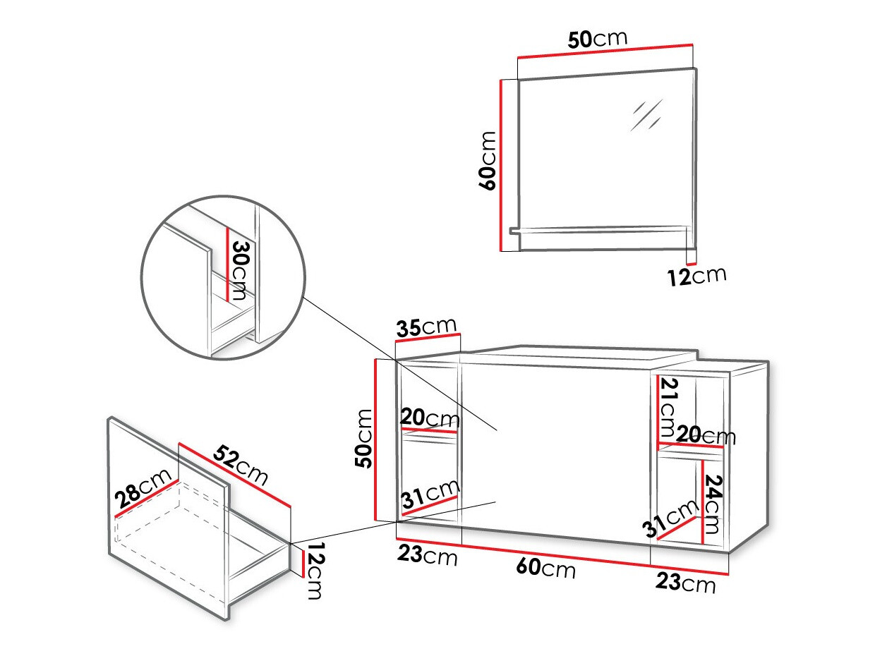 Conjunto para casa de banho Comfivo Delphinus IX (Branco)