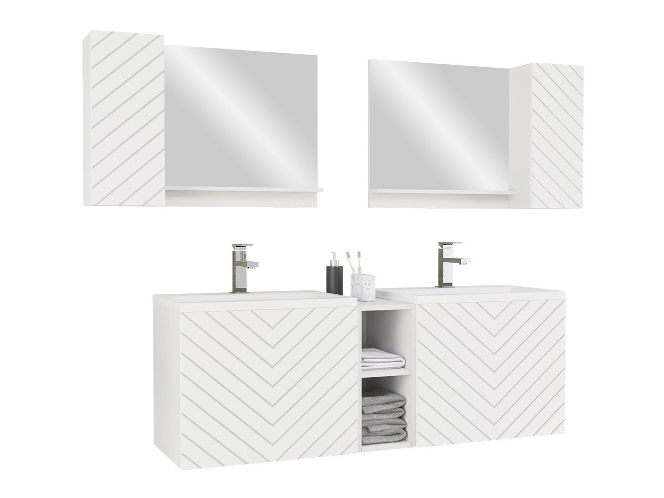 Conjunto para casa de banho Comfivo Livciro 109 (Branco)