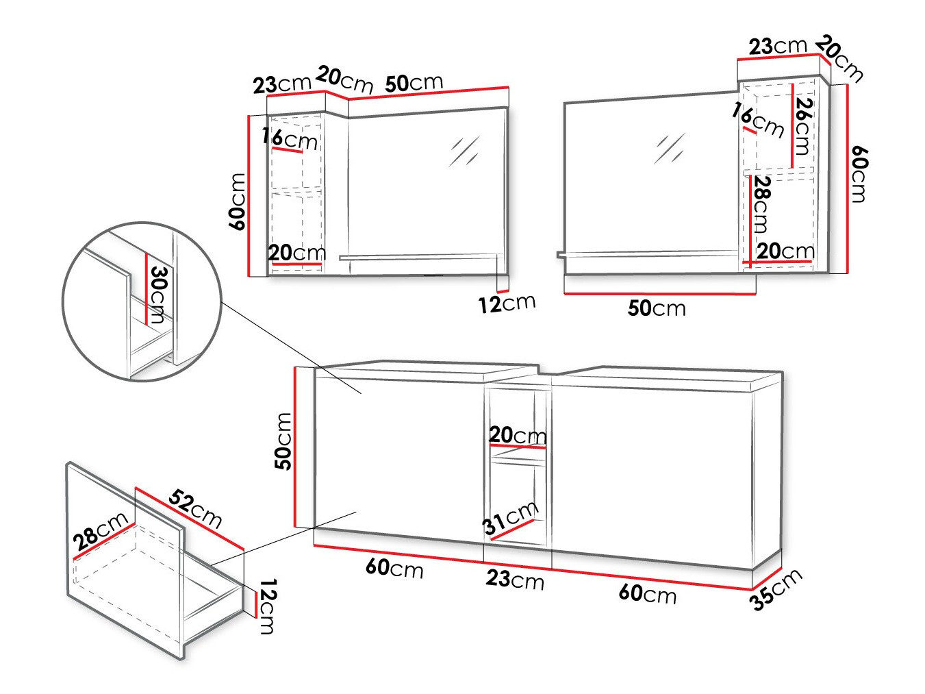 Conjunto para casa de banho Comfivo Livciro 109 (Branco)
