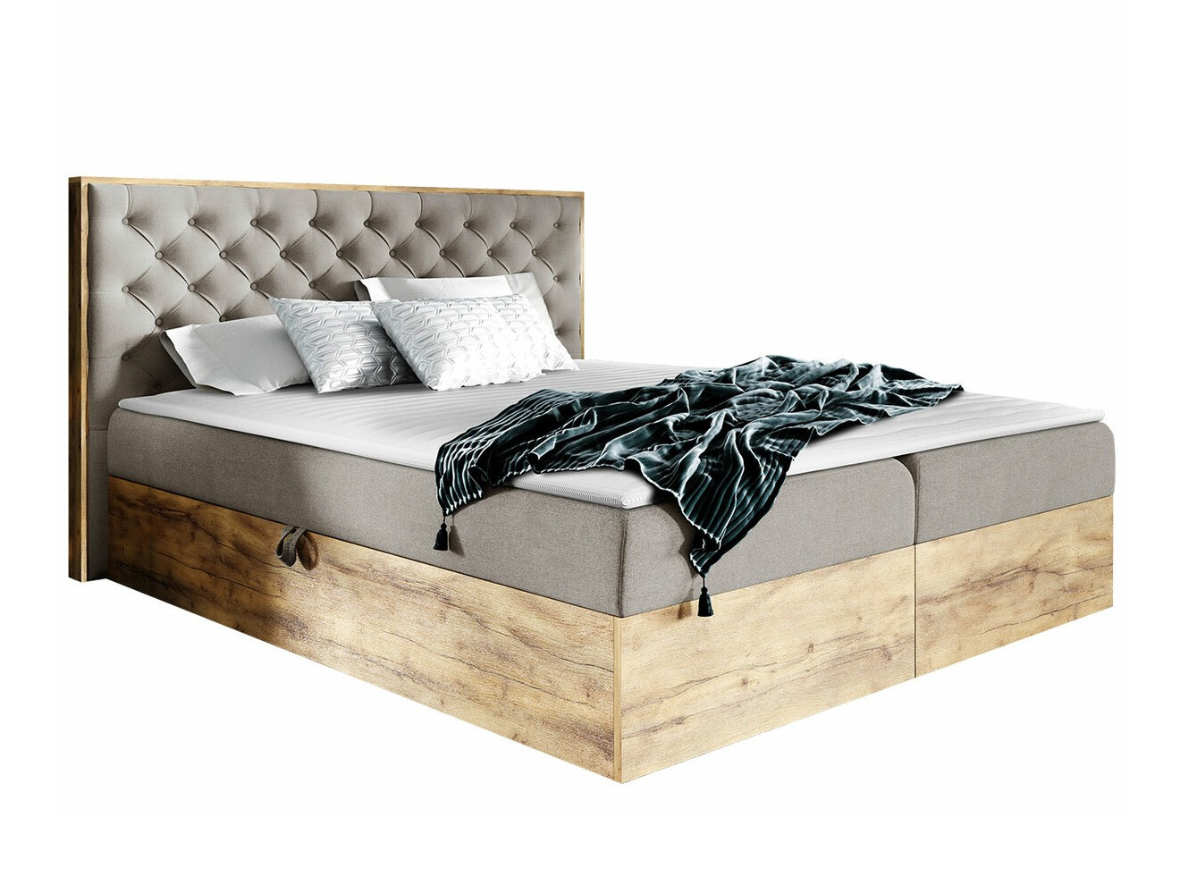 Cama continental Navis I (Carvalho wotan + Faro 20)