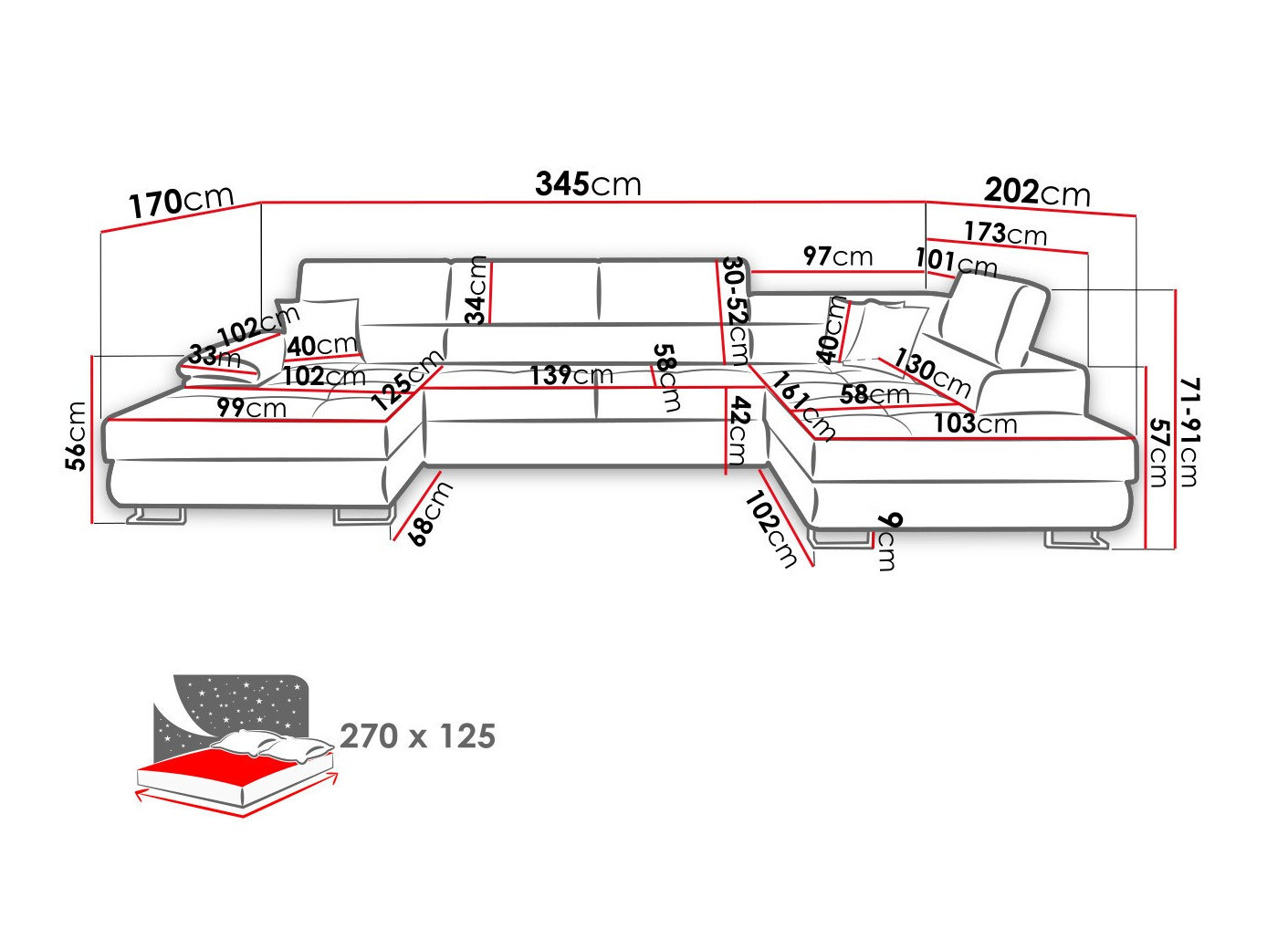 Sofá de canto Comfivo Ruta (Poso 100)
