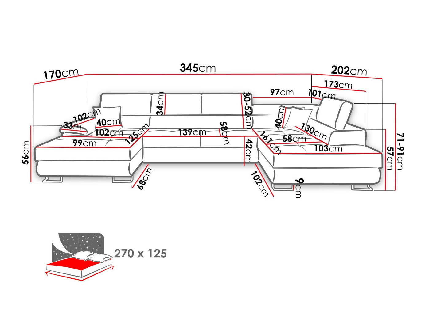 Sofá de canto Comfivo Ruta (Poso 110)